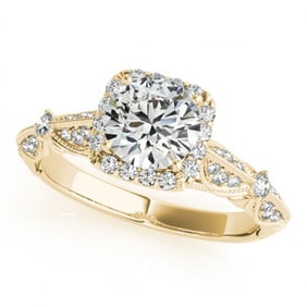 1.36 ctw Certified VS/SI Diamond Halo Ring 18k Yellow Gold