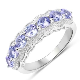 1.69 CT Genuine Tanzanite and White