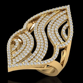 2 ctw Micro Pave VS/SI Diamond Designer Ring 14k Yellow Gold
