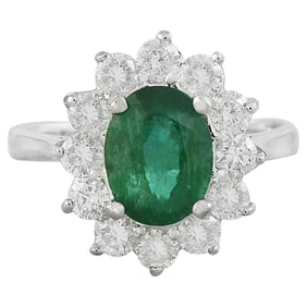 Radiant Elegance: Natural Emerald Diamond Ring