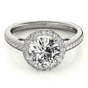 0.8 ctw Certified VS/SI Diamond Solitaire Halo Ring 18k 2Tone Gold