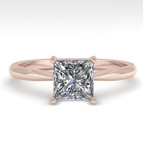 1 ctw Princess Cut VS/SI Diamond Engagment Ring 14k Rose Gold
