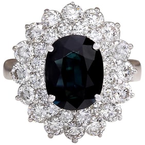 Sapphire Diamond Ring In 14 Karat