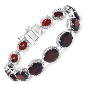 35.00 CT Genuine Garnet 14K White