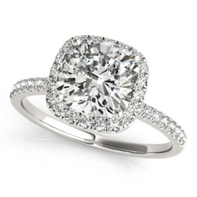 1.33 ctw Certified VS/SI Cushion Diamond Halo Ring 18k White Gold