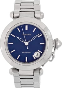 Cartier Pasha in stainless steel blue
