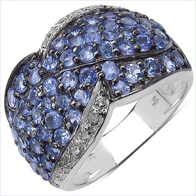 2.50 CT Genuine Tanzanite & White