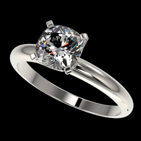 1.25 ctw Certified VS/SI Quality Cushion Cut Diamond Ring 10k White Gold