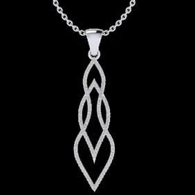 0.80 ctw Micro Pave VS/SI Diamond Certified Necklace 14k White Gold