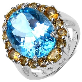 12.73 CT Genuine Blue Topaz &
