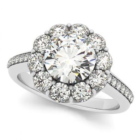 2 ctw Certified VS/SI Diamond Halo Ring 18k White Gold