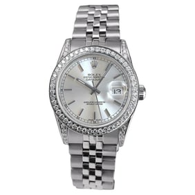 Rolex Datejust Silver Index Dial Diamond