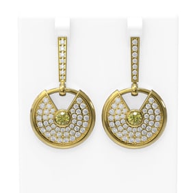 5.84 ctw Fancy Yellow Diamond Earrings 18K Yellow Gold