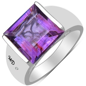 5.21 CT Genuine Amethyst & White