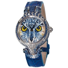Stylish Watch Gold White Diamonds Blue