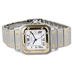 Gold and Steel Cartier Santos Carree
