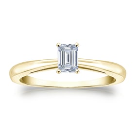 Natural 0.25 CTW Diamond Solitaire Ring 14K Yellow Gold