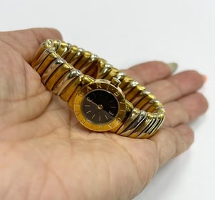 Bulgari 2 tone 18k Cuff Bangle