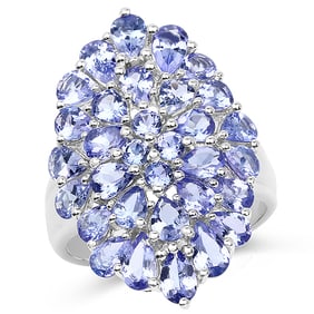 4.62 CT Genuine Tanzanite 14K White