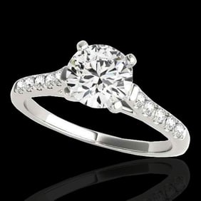 1.2 ctw Certified Diamond Solitaire Ring 10k White Gold