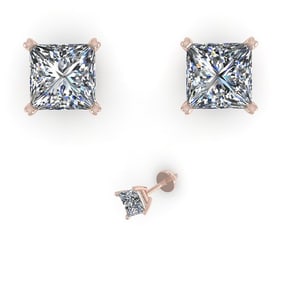 1.05 ctw Princess Cut VS/SI Diamond Designer Earrings 14k White Gold