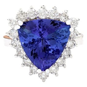 Tanzanite Diamond Ring 14K White Gold