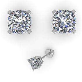 1.00 ctw Cushion VS/SI Diamond Stud Designer Earrings 14k Rose Gold