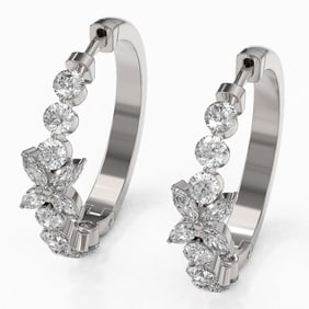 3 ctw Diamond Designer Earrings 18K White Gold