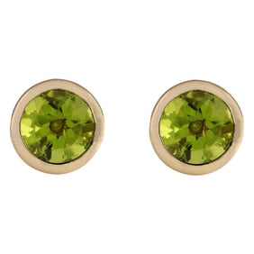 Peridot Earrings 14K Yellow Gold