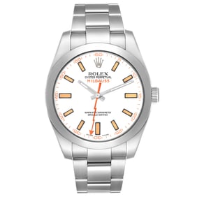 Rolex Milgauss White Orange Dial Steel