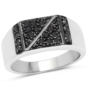 0.35 CT Genuine Black Diamond 14K
