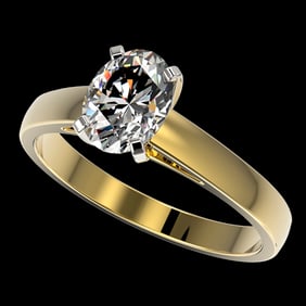 1.25 ctw Certified VS/SI Quality Oval Diamond Ring 10k Yellow Gold