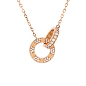 Cartier Love Interlocking Pave Necklace 18K