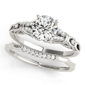 0.75 ctw Certified VS/SI Diamond 2pc Wedding Set 14k White Gold
