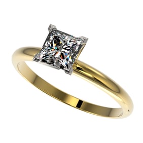 1 ctw VS/SI Quality Princess Diamond Engagment Ring 10k Yellow Gold