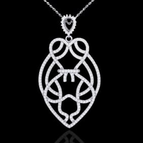 1.80 ctw Micro Pave VS/SI Diamond Heart Necklace 14k White Gold
