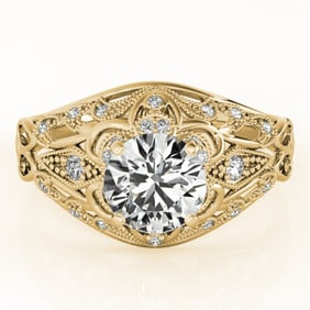 1.12 ctw Certified VS/SI Diamond Antique Ring 18k Yellow Gold