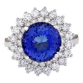 Tanzanite Diamond Ring 14K White Gold