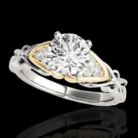 1.35 ctw Certified Diamond Solitaire Ring 10k 2Tone Gold