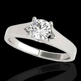1.5 ctw Certified Diamond Solitaire Ring 10k White Gold