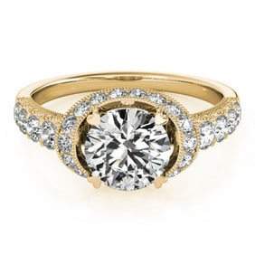 1.75 ctw Certified VS/SI Diamond Halo Ring 18k Yellow Gold