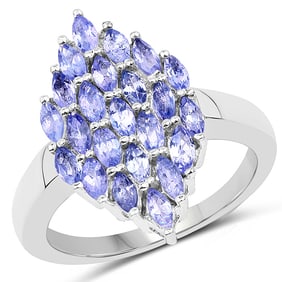1.84 CT Genuine Tanzanite 14K White