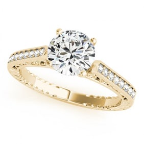 0.50 ctw Certified VS/SI Diamond Antique Ring 18k Yellow Gold