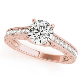 Natural 1.07 ctw Diamond Solitaire Ring 14k Rose Gold