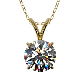 1.07 ctw Certified Quality Diamond Necklace 10k Yellow Gold