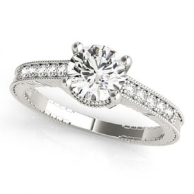 1.45 ctw Certified VS/SI Diamond Antique Ring 18k White Gold