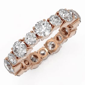 3.51 ctw Diamond Designer Eternity Ring 18K Rose Gold