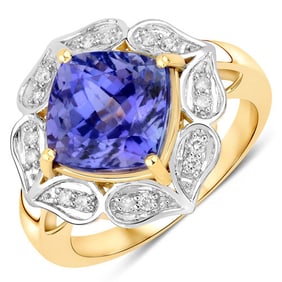 4.85 CT Genuine Tanzanite and White