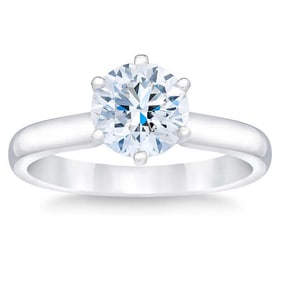 Natural 1.50 CT Diamond Solitaire Ring 18K White Gold