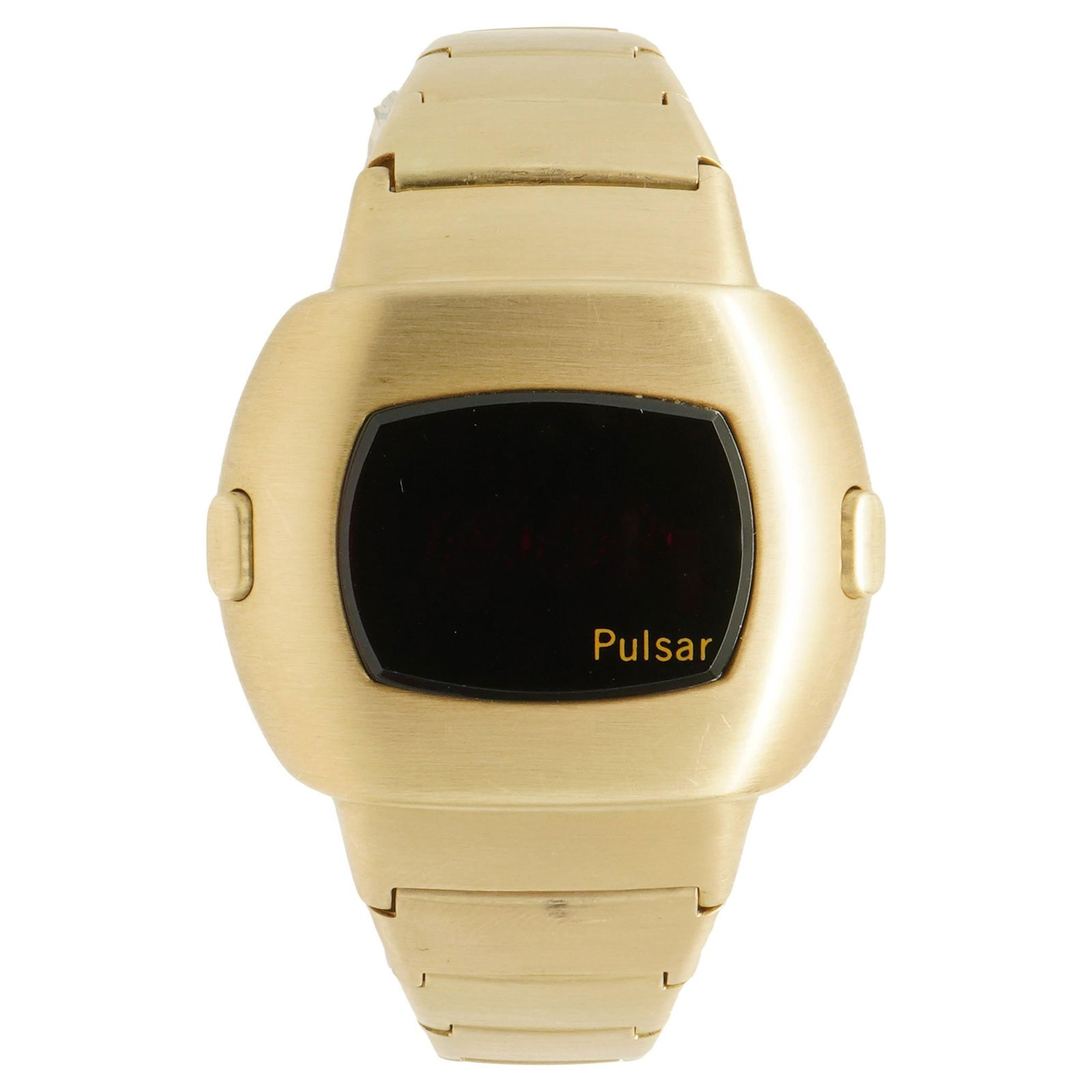Pulsar 14k Yellow Gold Time Computer: Pulsar 14k Yellow Gold Time Computer 41mm Movement: quartz Function: Digit display in red LEDS Case: 41mm 14k yellow gold Bracelet: 14k yellow gold Dial: black Reference # Pulsar Serial #